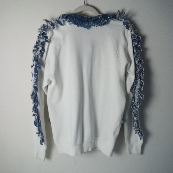 Screen Stars and Levi's Custom Fray Fringe Sweatshirt  Size L EUC Western Y2K - Picture 8 of 8